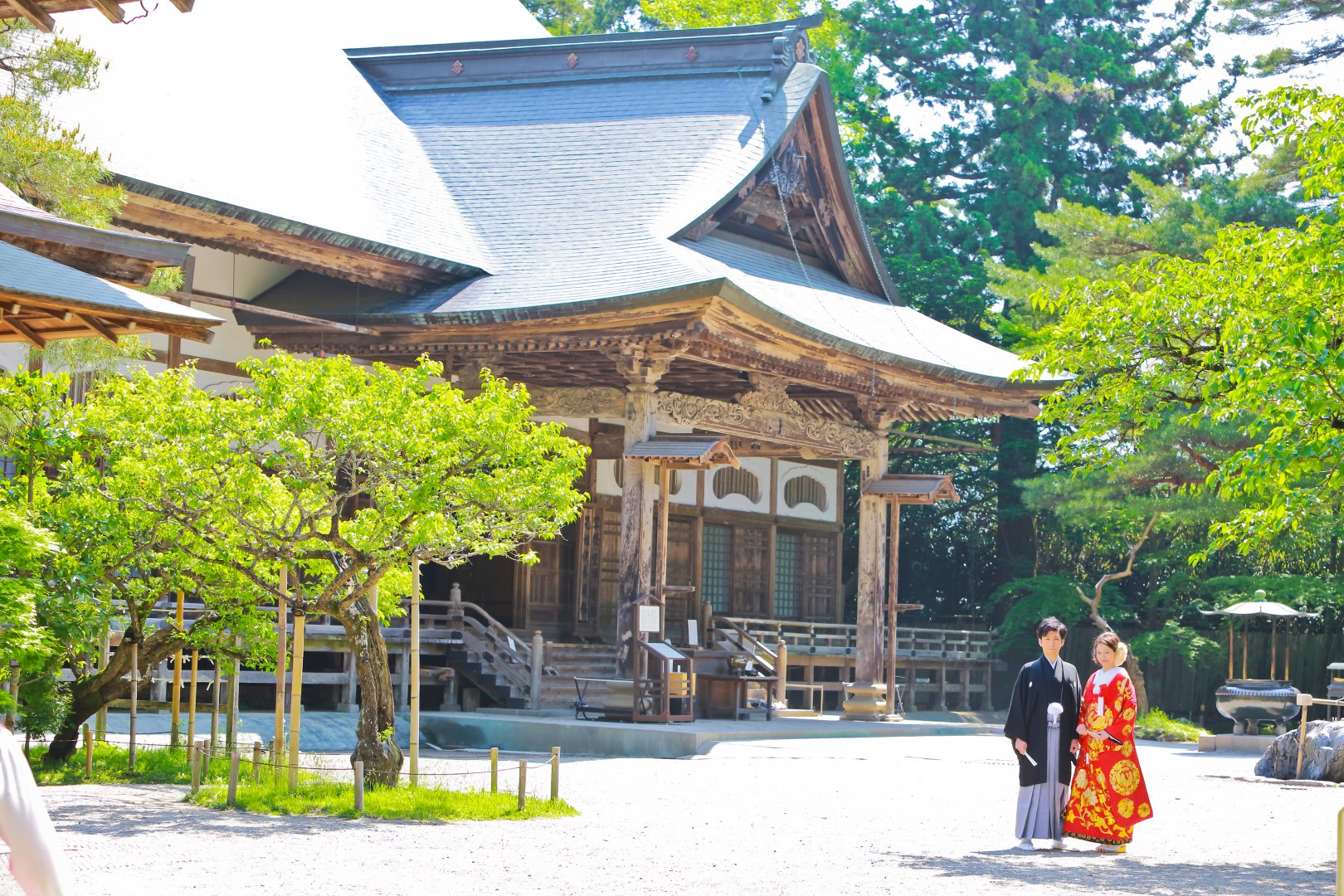 中尊寺和装結婚式の様子
