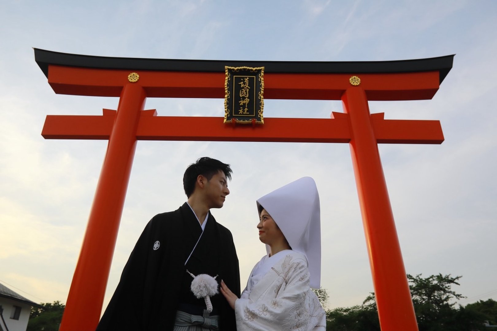 山形県護国神社_和装結婚式の様子１